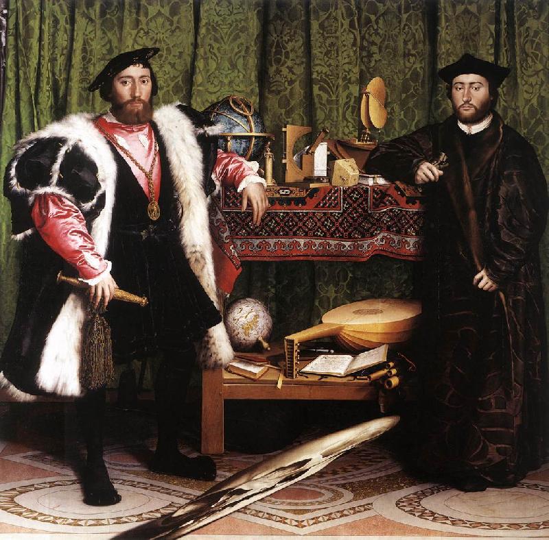 HOLBEIN, Hans the Younger Jean de Dinteville and Georges de Selve (The Ambassadors) sf oil painting image